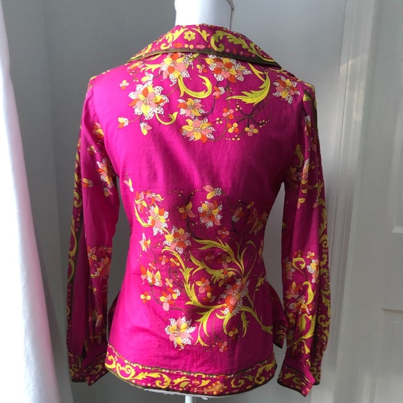 Vintage 70s Mod Floral Pucci Blouse - Picture 5 of 9
